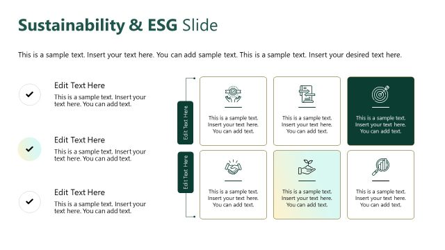 Sustainability & ESG Slide – Corporate Health Snapshot Template