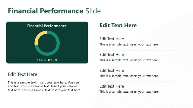 Financial Performance Slide with Donut Chart