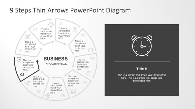 Thin Arrows Process Flow Chart Slide