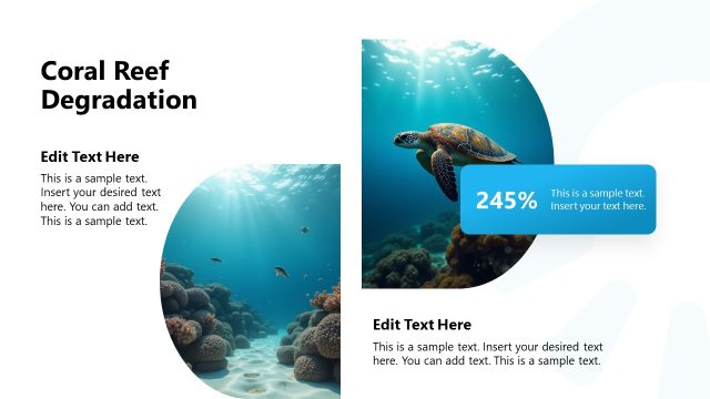 Coral Reef Degradation PPT Slide with Relevant Images