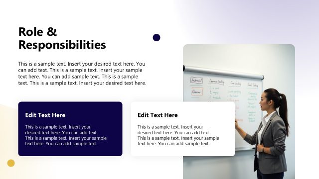 Roles & Responsibilties Slide with Different Text Segments