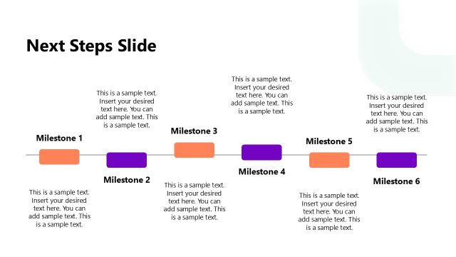 Next Steps Slide with Milestones Diagram – Business Deal Template
