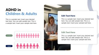 Editable ADHD in Children & Adults Slide Template 