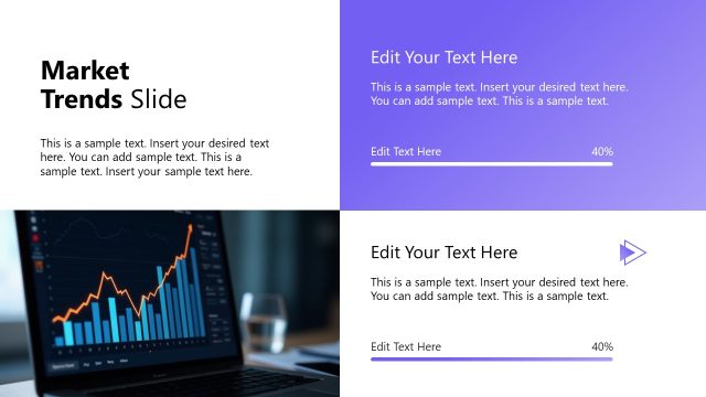 Market Trends Slide with Laptop Illustration