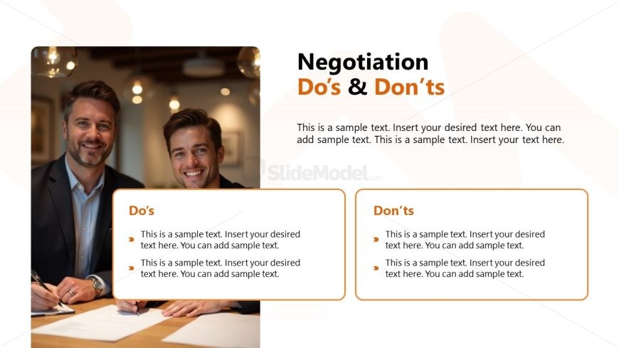 Do's & Don't PPT Slide for Negotiation PPT Template