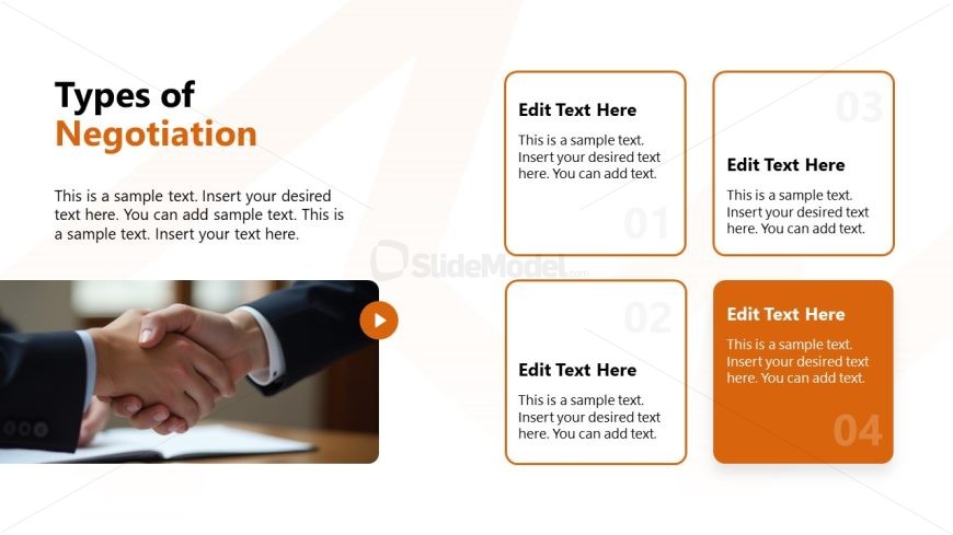 PPT Negotiation Types Discussion Slide Template