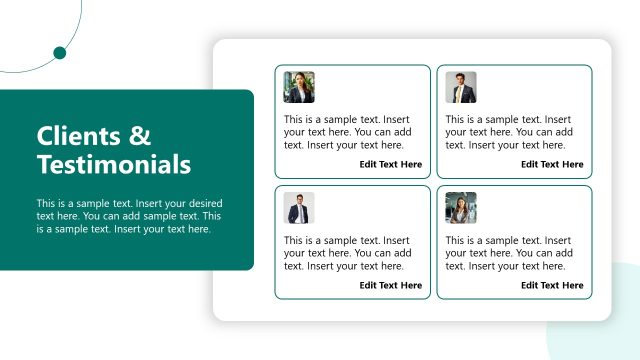 Clients & Testimonials Slide – Capabilities Template for PowerPoint