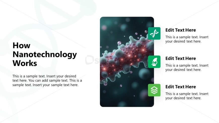 Nanotechnology Template  Slide with Image and Infographics