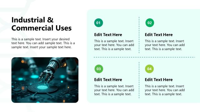 Industry & Commercial Uses Slide with Relevant Images