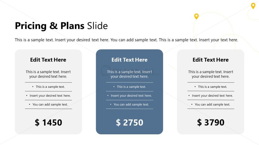 Multi-Rows Three Segment Slide Template for Pricing Plans Presentation