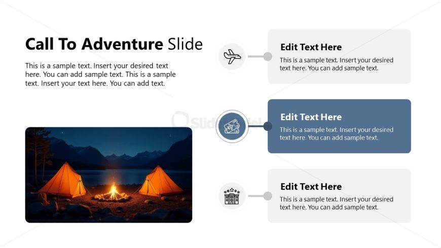 Serene Camping Image Slide for Call to Adventure