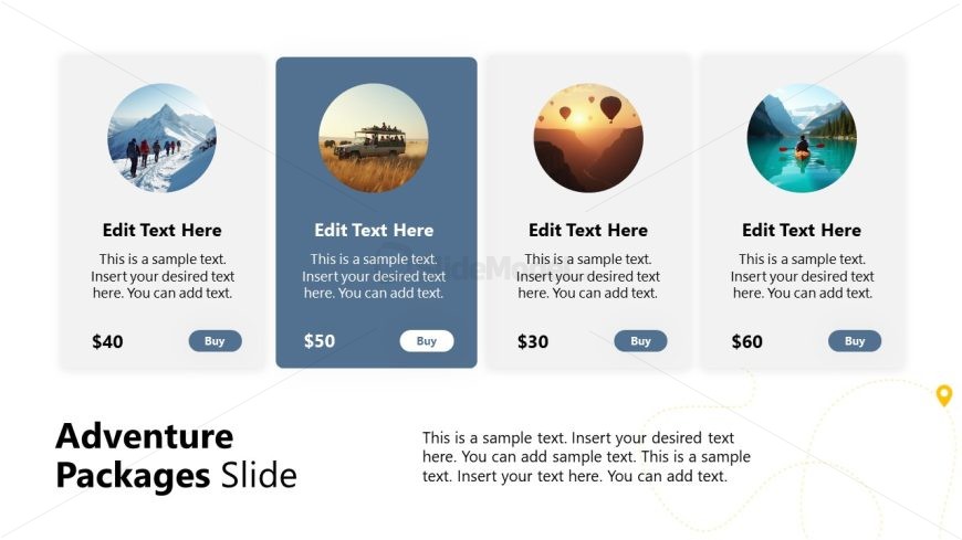 Packages & Pricing Slide for Tourism Presentation