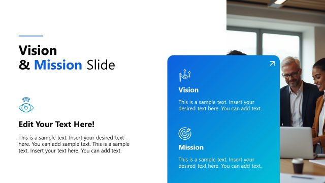 Vision & Mission Slide with Icons – Scaling Startup Process PPT Template