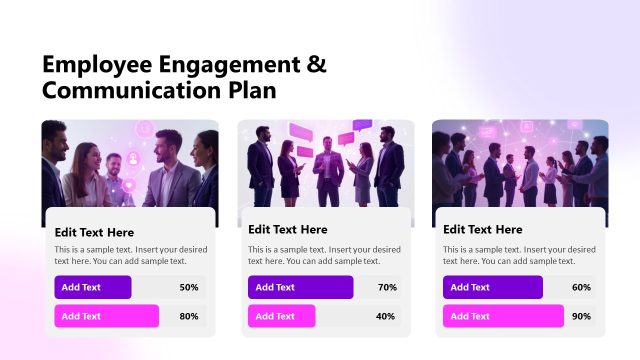 Employee Engagement & Communication Plan Slide with Images