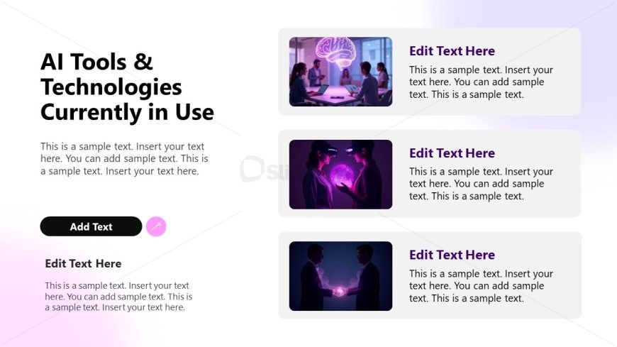 AI Tools Used Currently - Slide with Images & Sections