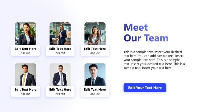Meet Our Team Slide – Light Blue Corporate PPT Template