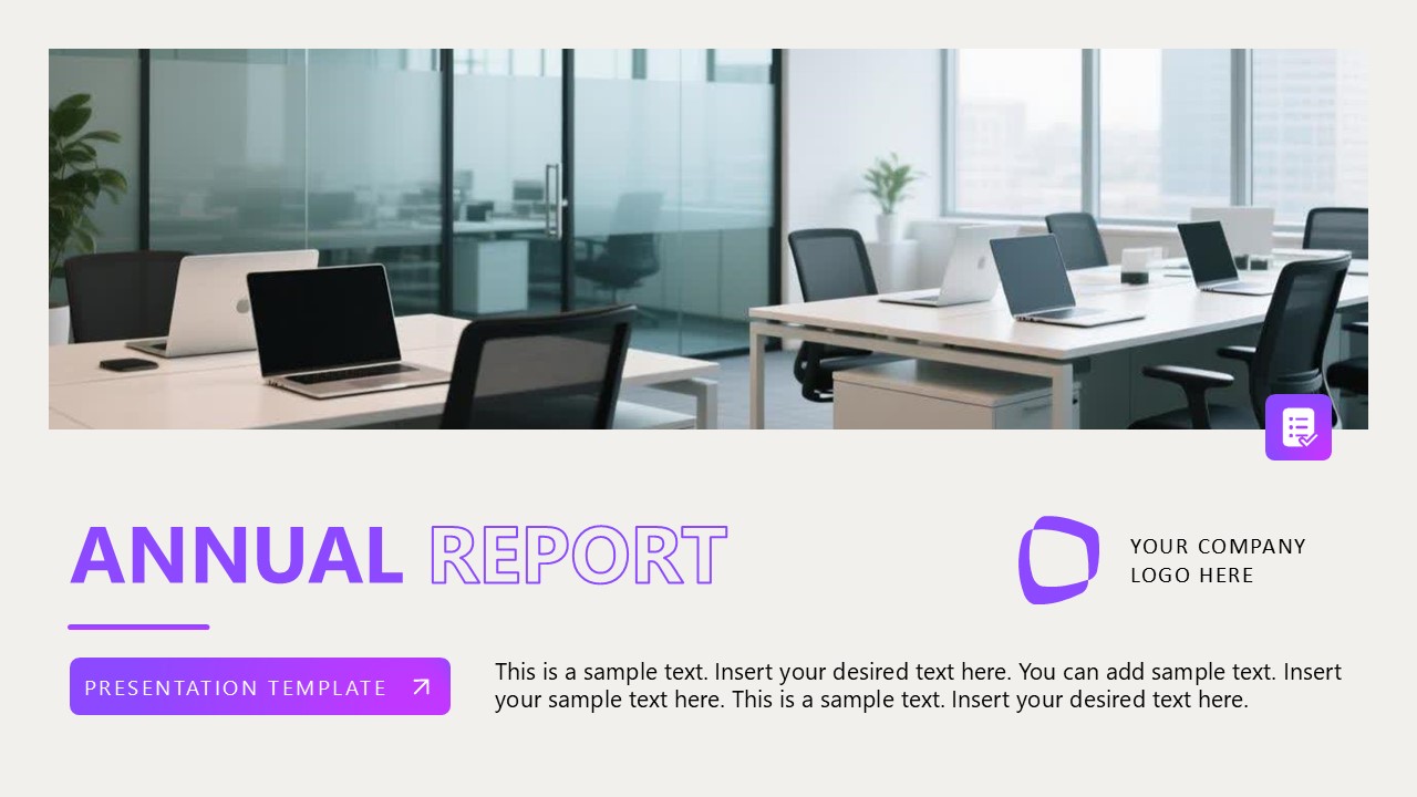 Editable Professional Annual Report PPT Template