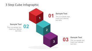 Editable 3D Cubes Shape Step Diagram