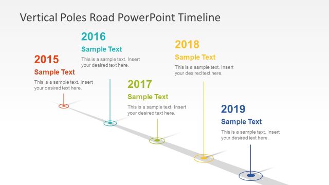 Vertical Poles Road PowerPoint Timeline