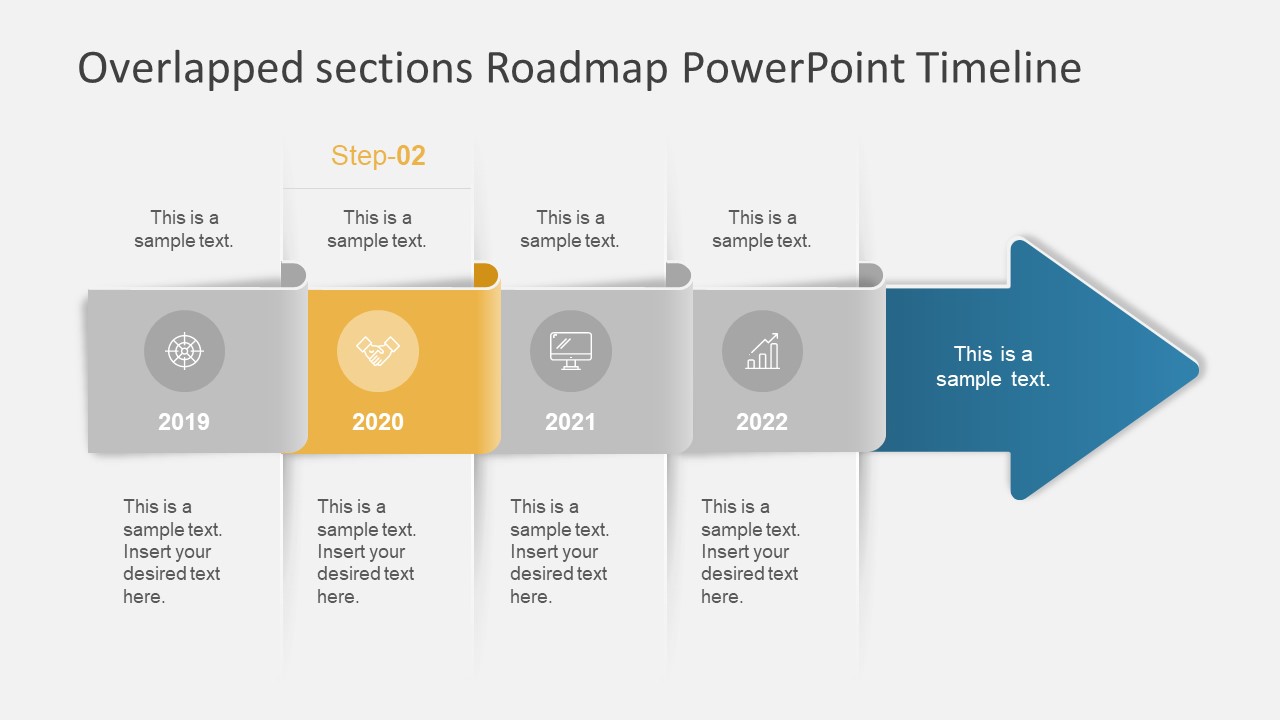 Overlapped Sections Roadmap Powerpoint Timeline Slidemodel