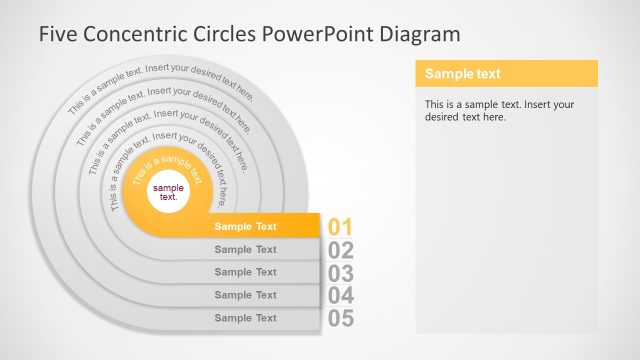 Five Concentric Circles PowerPoint Slide
