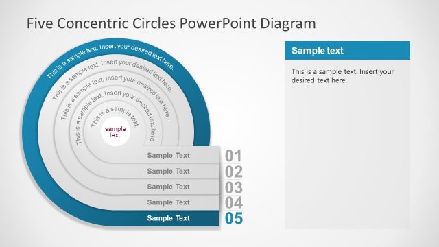 Five Concentric Circles PPT Slide Template