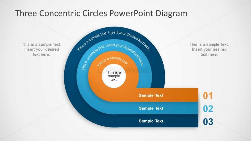 Three Concentric Circles PowerPoint Slide Diagram