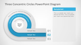 Editable Three Concentric Circles PPT Template - Second Layer Highlight