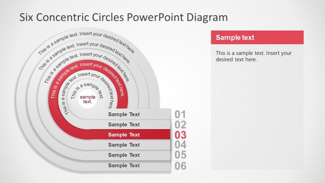Customizable Six Concentric Circles PPT Template