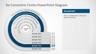 Six Concentric Circles Slide PPT Template 