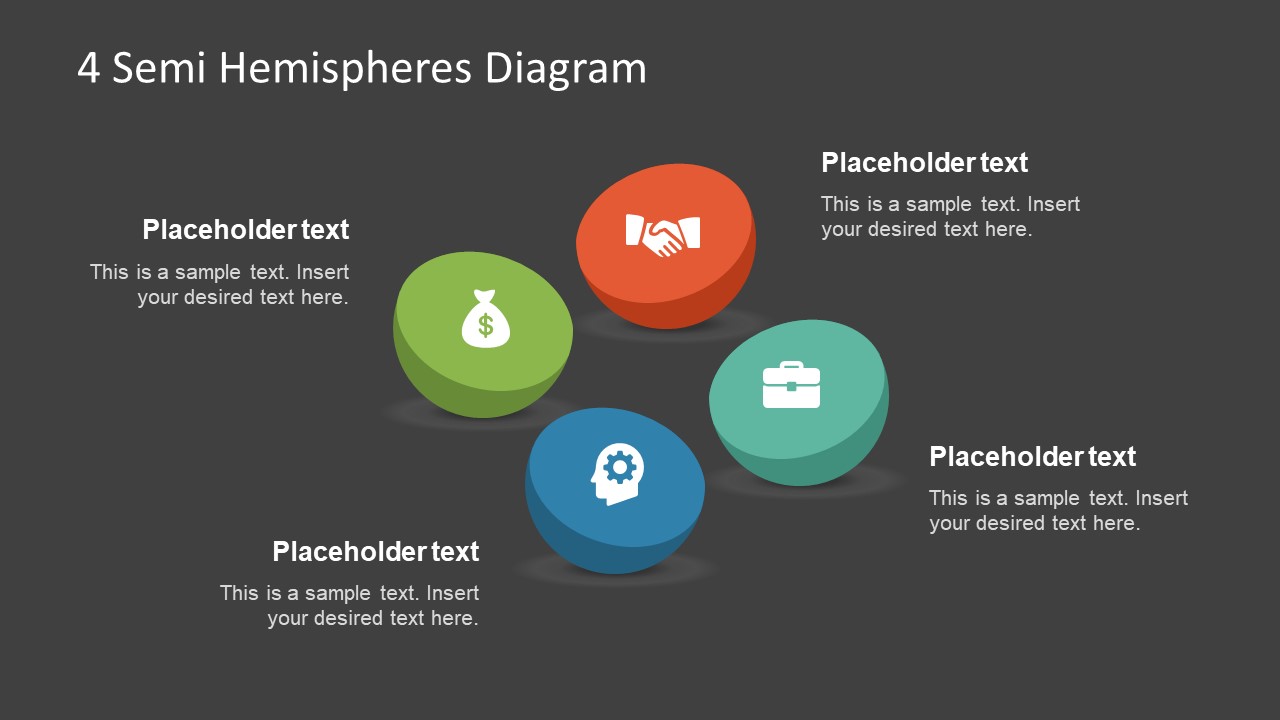 4 Steps Diagram Template Black