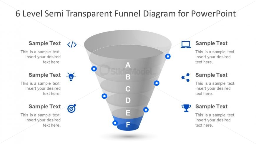 Semi Transparent Funnel 6 Stages