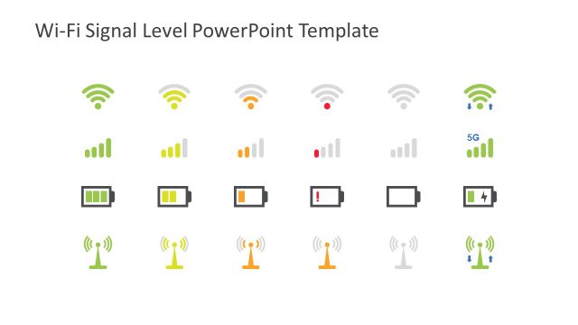 Wifi Signal Level Shapes for PowerPoint