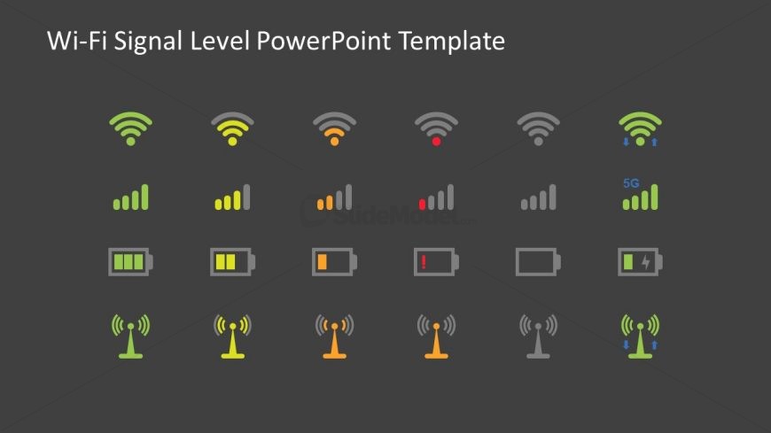 Battery WIFI and Network Signals Slide