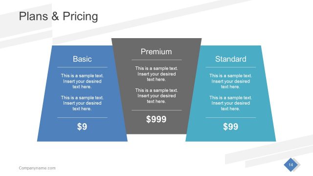 Plans and Pricing PowerPoint Diagram