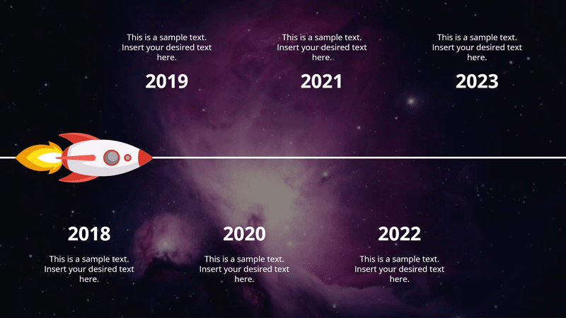Horizontal timeline template with morph transition
