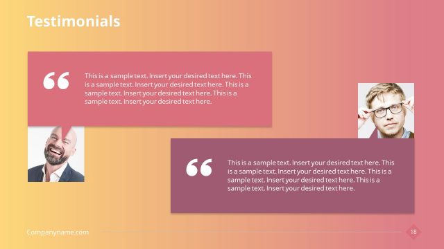 Testimonial Slide Layout with Quotes