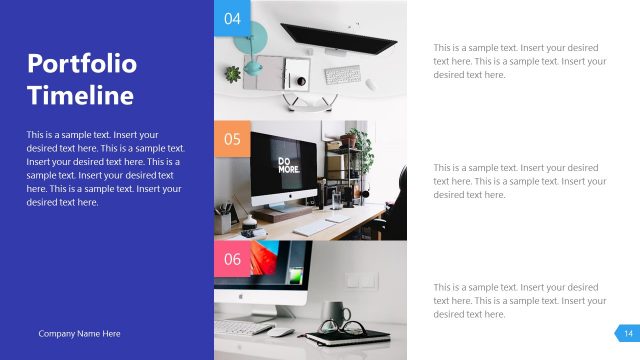 PowerPoint Template of Portfolio Timeline
