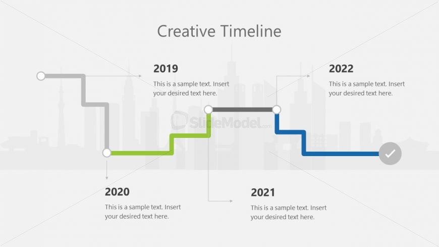 PPT 5 Milestones Horizontal Timeline