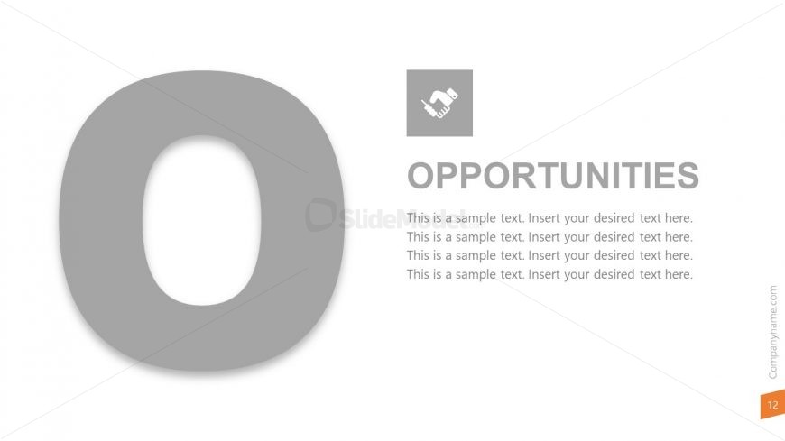 Template of Opportunities on SWOT