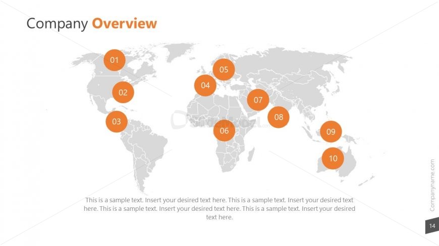 Map of World for Company Profile