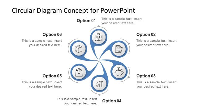 Spin of 6 Steps PowerPoint Diagram