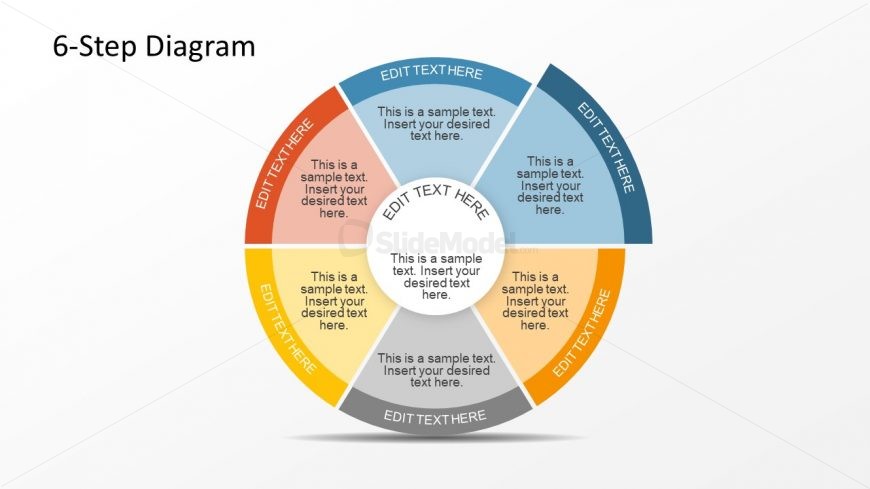 PowerPoint Cycle 6 Steps Diagram