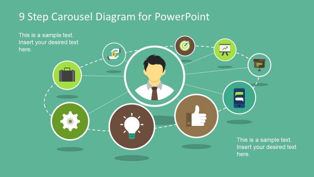 9 Step Carousel Diagram for PowerPoint
