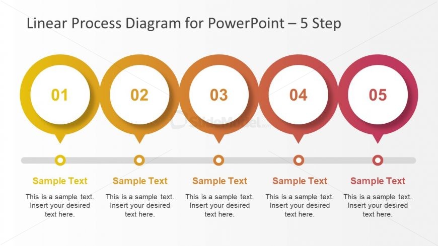 PowerPoint Slide of 5 Step Line