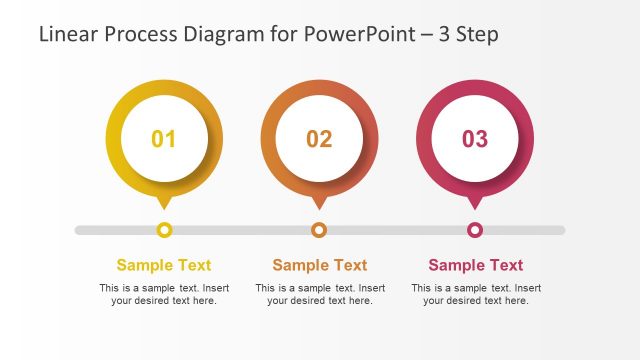 Flat PowerPoint Diagram of 3 Steps