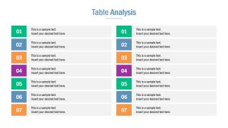 Comparison Table 7 Steps 