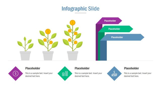 Flat Financial Growth Concepts PowerPoint