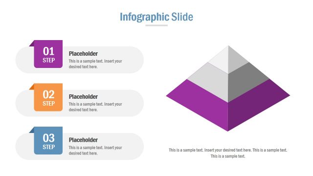 3 Steps 3D Pyramid Diagram