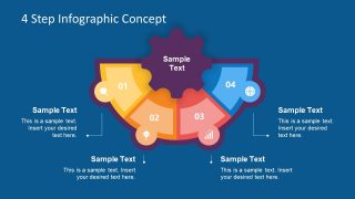 Gears Template 4 Steps Diagram 